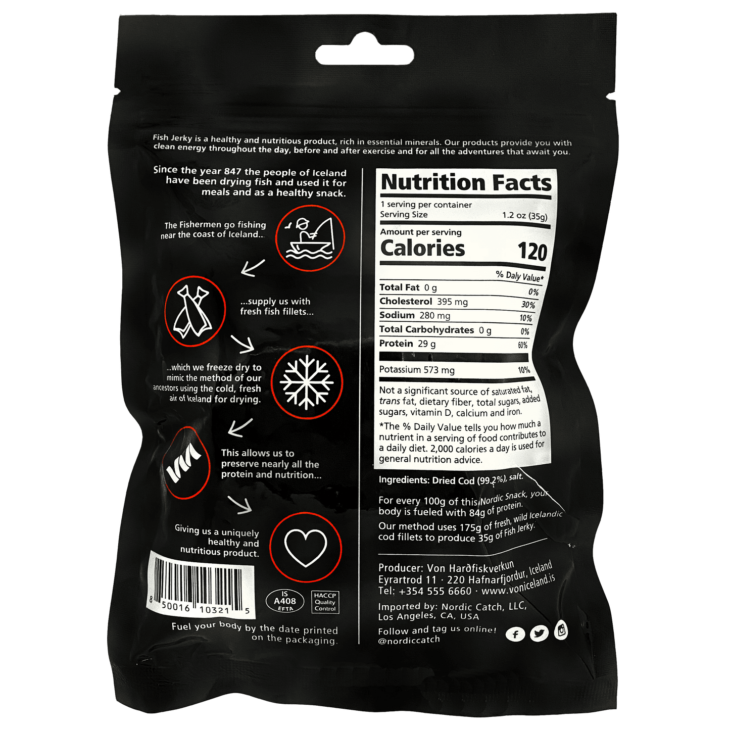 Dried Cod Bites, High Protein Fish Jerky Snack (Harðfiskur)